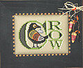 Vintage Halloween Crow (with charms) - Cross Stitch Pattern