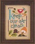 Green Flip-It - Keep Our Air Clean - Cross Stitch Pattern