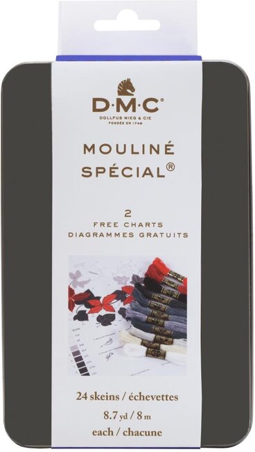 DMC Embroidery Floss Black Tin 8.7yd 24/Pkg-