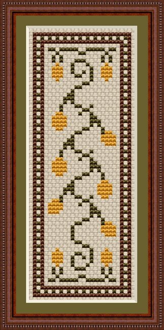 Cross Stitch Bookmark Kit - Orangery Design With Cream Background, Complete DIY Craft Set