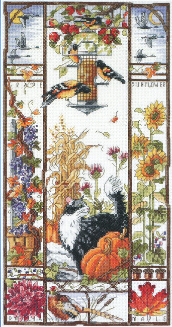 Autumn Cat Sampler - Cross Stitch Pattern