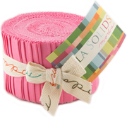 Moda Bella Solids Junior Jelly Roll - 30s Pink