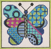 Cool Butterfly - Painted Needlepoint Canvas