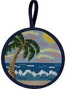 Tropical Beach Christmas Ornament - Needlepoint Kit