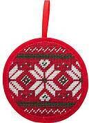 Fair Isle Red Christmas Ornament - Needlepoint Kit