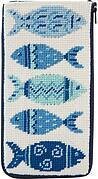 Eyeglass Case - Blue Fishes - Needlepoint Kit