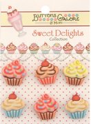 Sweet Delights Buttons - Cupcakes