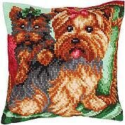 Dogs On The Armchair - Stamped Needlepoint Cushion Kit