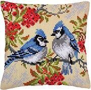 Blue Jays - Stamped Needlepoint Cushion Kit