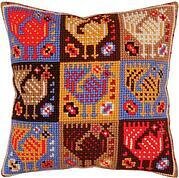 Ornament Birds - Stamped Needlepoint Cushion Kit