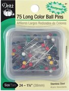 Color Ball Pins Long - Size 24 - 75 Per