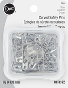 Curved Safety Pins - Size 2 - 40 Per Pkg