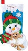 Hugs for Kitty Christmas Stocking - Felt Applique Kit