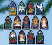 Stained Glass Christmas Ornaments - Felt Applique Kit