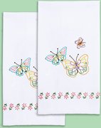 Fluttering Butterflies Decorative Hand Towels Embroidery Kit