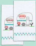 Camper Decorative Hand Towels - Embroidery Kit