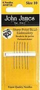 John James Beading Hand Needles Size 10 Sharp Point