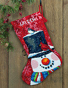 Snowman And Friends Christmas Stocking - Needlepoint Kit
