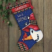 Snowman Perch Stocking - Needlepoint Kit