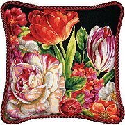 Bouquet on Black - Needlepoint Kit
