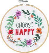 Choose Happy - Dimensions Embroidery Kit with 6" Hoop