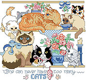 One Can Never Have Too Many Cats - Cross Stitch Pattern
