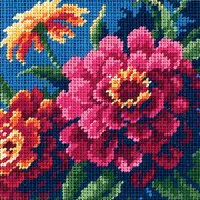Zinnias - Needlepoint Kit