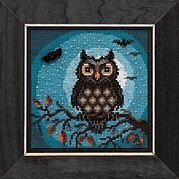 Midnight Owl - Beaded Cross Stitch Kit