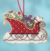Evergreen Sleigh - Beaded Cross Stitch Kit