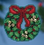 Jingle Bell Wreath - Beaded Cross Stitch Kit