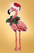 Holiday Flamingo - Beaded Cross Stitch Kit