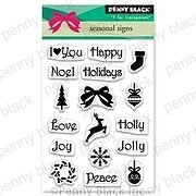 Seasonal Signs - Christmas Penny Black Clear Stamp