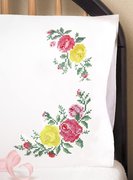Rose Classic Pillowcase Pair - Stamped Embroidery Kit