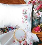 Gloriosa Pillowcase Pair - Stamped Embroidery Kit