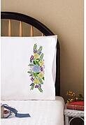Floral Fantasy Pillowcase Pair - Stamped Embroidery Kit