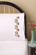 Verbena Pillowcase Pair - Stamped Embroidery Kit
