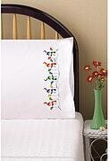Snowman Row Pillowcase Pair - Stamped Embroidery Kit