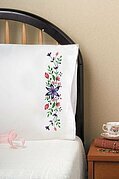 Star Flower Pillowcase Pair - Stamped Embroidery Kit
