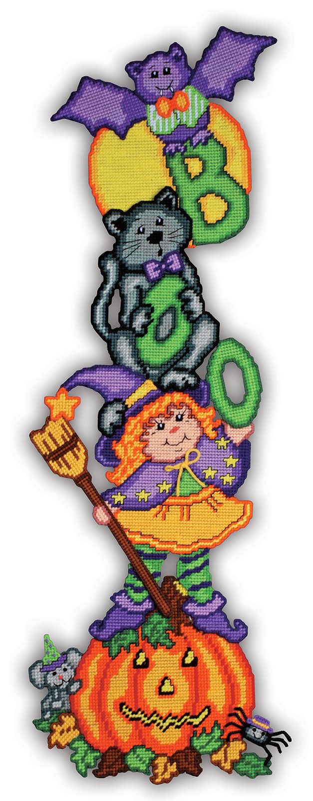 Design Works Boo Pile-Up - Halloween Plastic Canvas Kit 2138 - 123Stitch for Free Printable Halloween Plastic Canvas Patterns