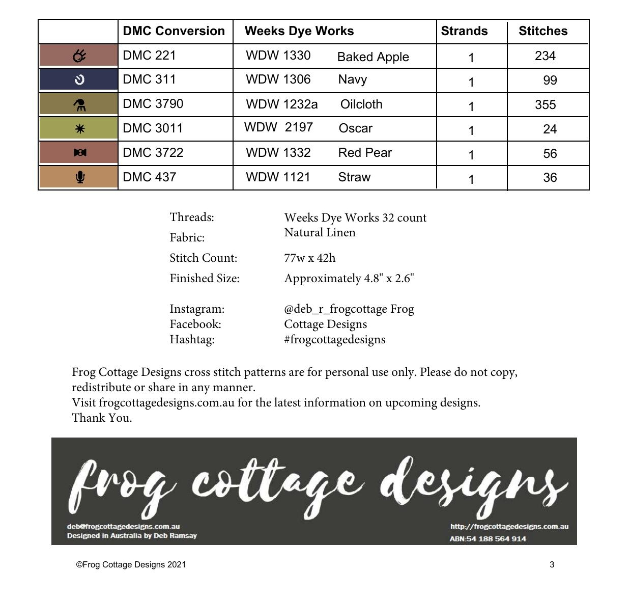Frog Cottage Designs Token of Friendship - Cross Stitch Pattern - 123Stitch