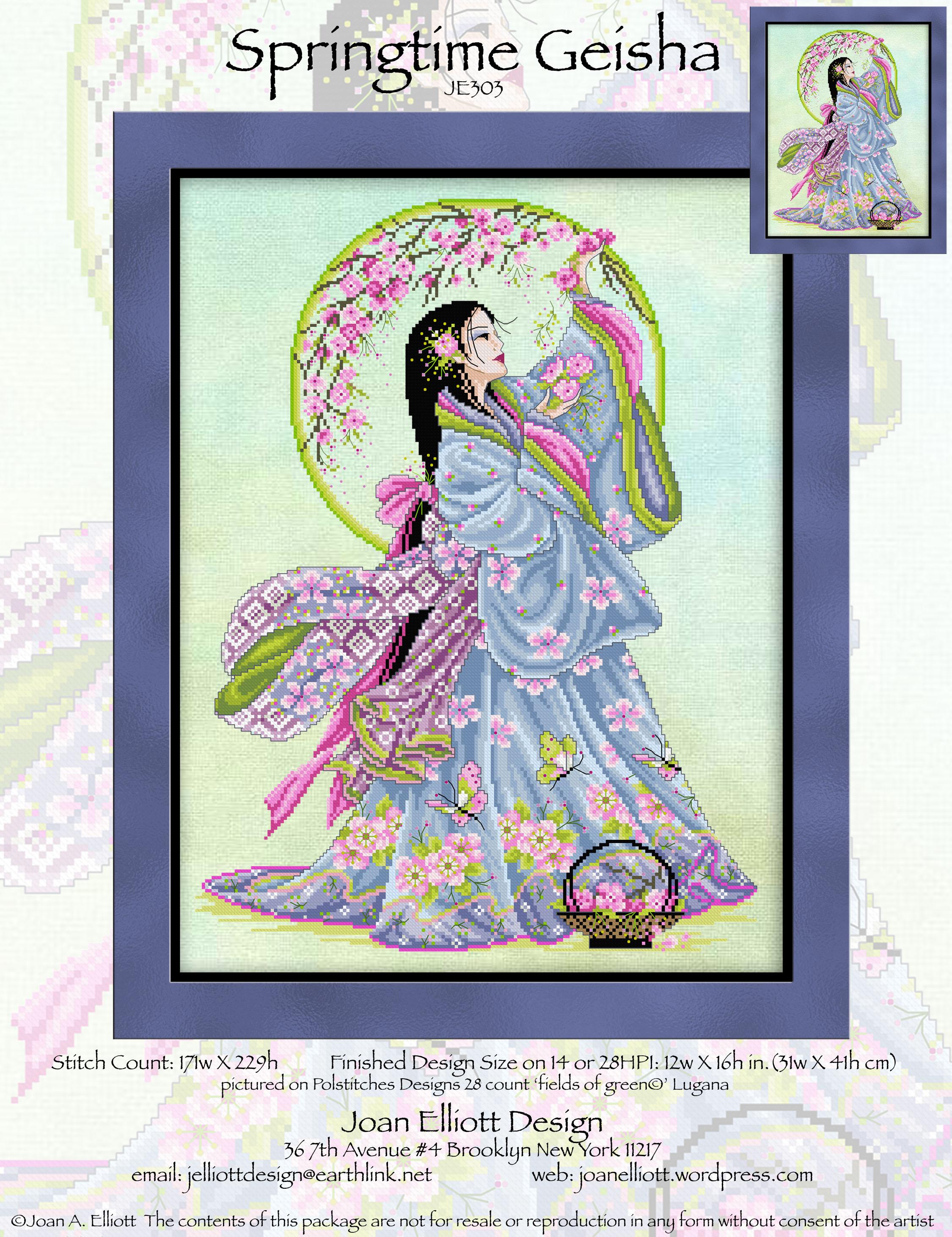 Joan Elliott Springtime Geisha Cross Stitch Pattern 123Stitch