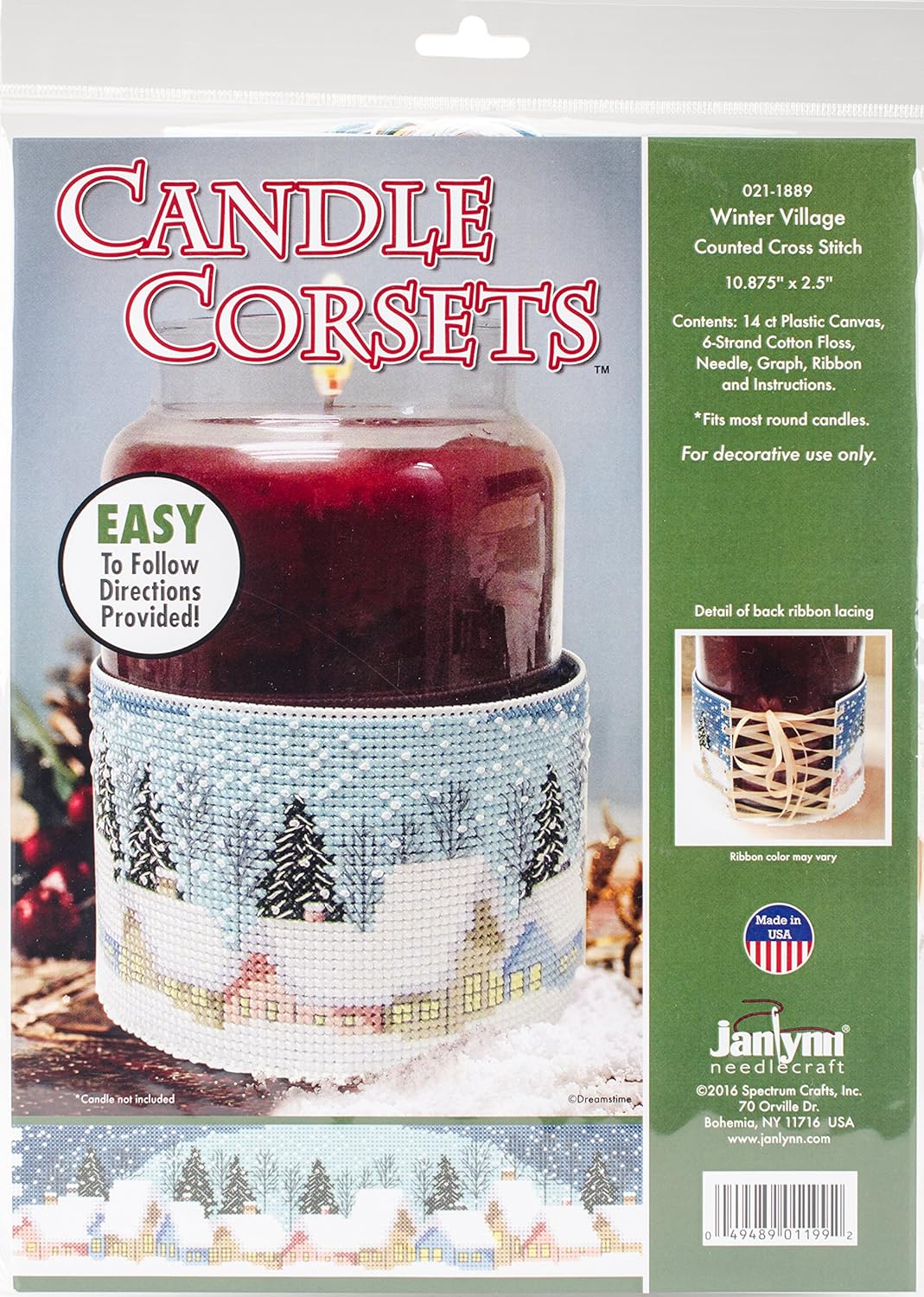 Janlynn Winter Village Candle Corset Christmas Cross Stitch Kit 123stitch
