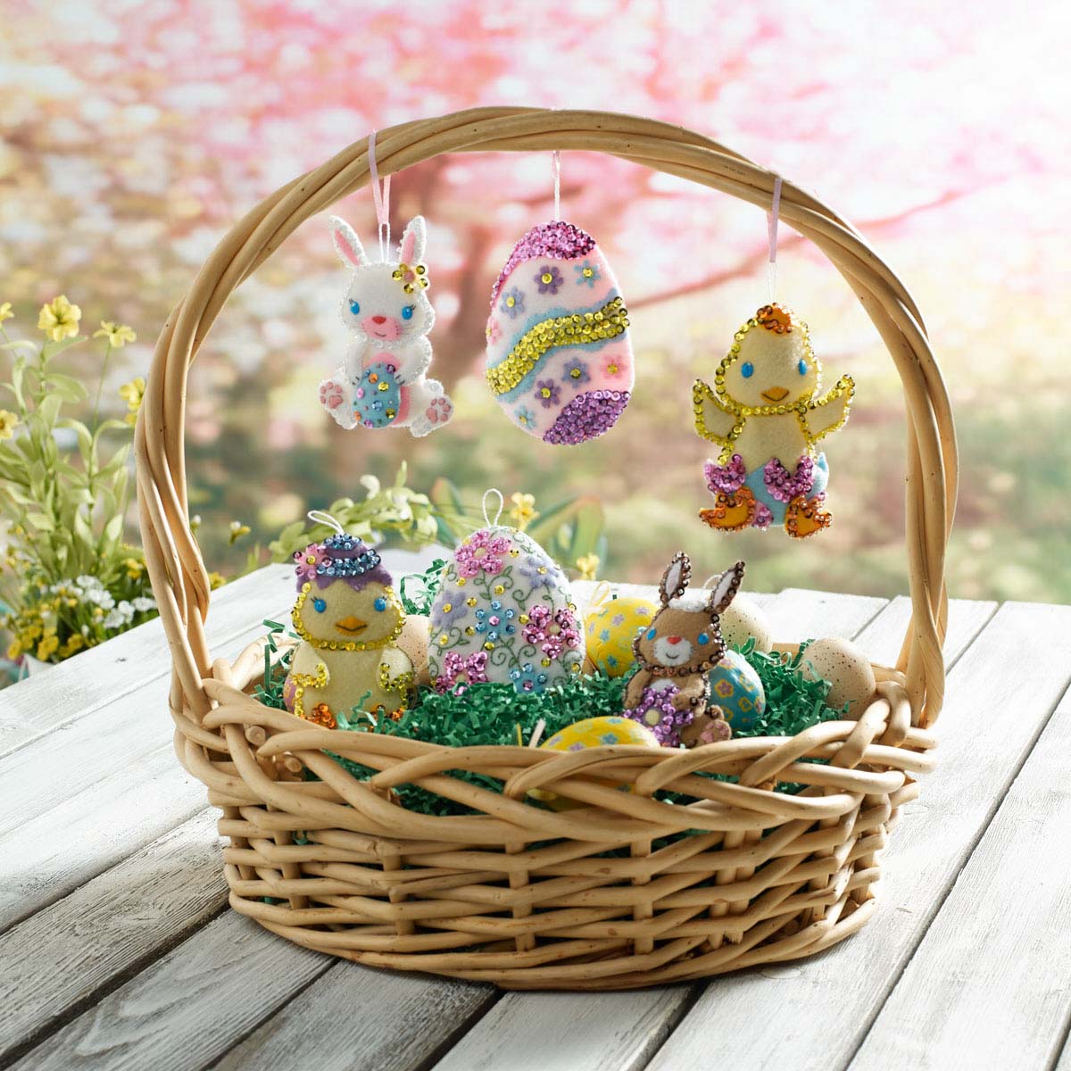 Bucilla Oversized Easter Egg Ornaments Felt Applique Kit 89293E