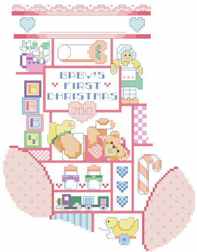 baby's first christmas stocking girl