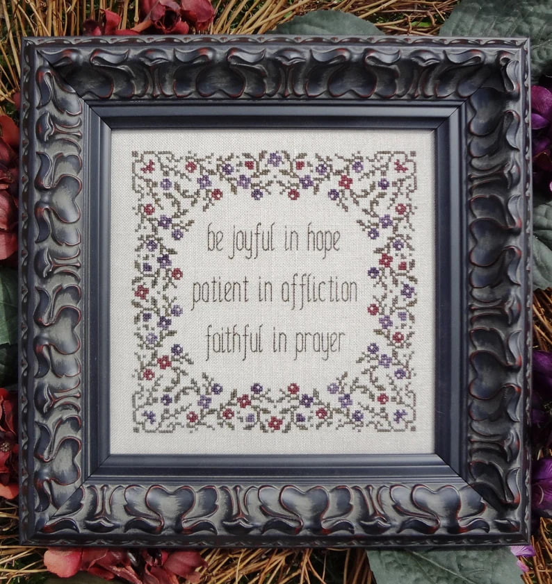 My Big Toe Designs Joyful, Patient, Faithful - Cross Stitch Pattern - 123Stitch