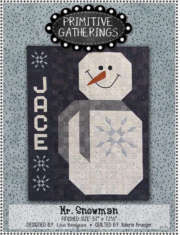 Primitive Gatherings Mr. Snowman - Quilt Pattern - 123Stitch primitive-gatherings-mr-snowman-quilt-pattern-123stitch
